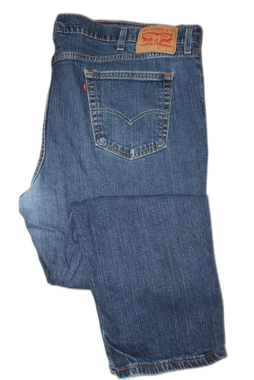 Levi's Jeans 541 Mens 48x29 Blue Straight Medium Wash Denim Zip Fly Cotton